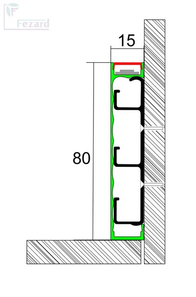 Алюминиевый плинтус Fezard Кабельный ALP-G80-LA Алюминий 80*15*2500 мм в Сургуте