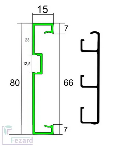 Алюминиевый плинтус Fezard Кабельный ALP-G80-LF Алюминий 80*15*2500 мм в Сургуте