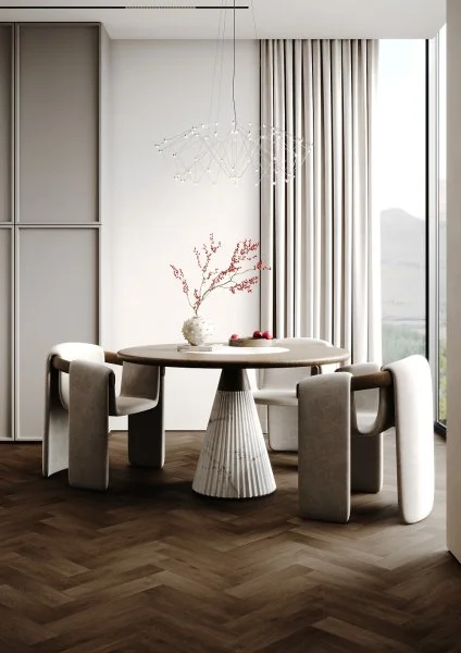 Кварц-виниловая плитка Fargo Herringbone 44-7009-24 Дуб Шварцвальд в Сургуте