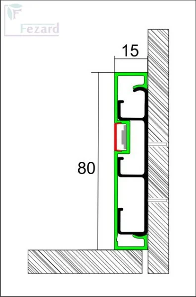 Алюминиевый плинтус Fezard Кабельный ALP-G80-LF Алюминий 80*15*2500 мм в Сургуте