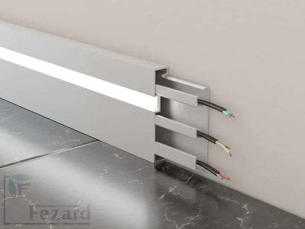 Алюминиевый плинтус Fezard Кабельный ALP-G80-LF Алюминий 80*15*2500 мм в Сургуте